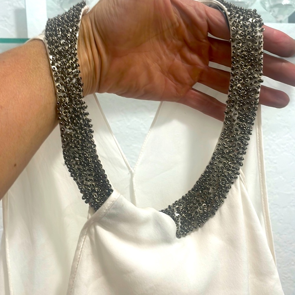 Roberto Rodriguez cream and sequin halter!